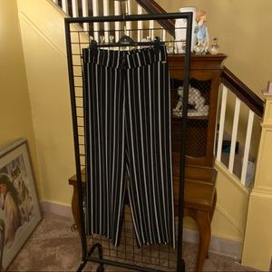 Cannella Black and Grey Palazzo Pants Made in Italy.